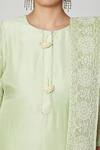Buy_Yuvraani Jaipur_Green Upada Silk Straight Kurta Set_Online_at_Aza_Fashions