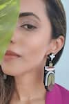 Buy_The YV Brand by Yashvi Vanani_Green The Ancient Tulip Dangler Earrings _Online_at_Aza_Fashions