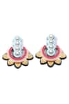 Shop_The YV Brand by Yashvi Vanani_Pink Pearl Opaline Dangler Earrings _at_Aza_Fashions