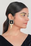 The YV Brand by Yashvi Vanani_Cream Stone The Brookcress Dangler Earrings _Online_at_Aza_Fashions