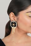 Buy_The YV Brand by Yashvi Vanani_Cream Stone The Brookcress Dangler Earrings _Online_at_Aza_Fashions