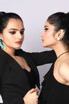 The YV Brand by Yashvi Vanani_Gold Plated Stone The Phoenix Wing Stud Earrings _Online_at_Aza_Fashions