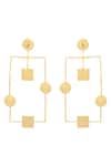 Zohra_Gold Plated Geometric Hammered Earrings _Online_at_Aza_Fashions