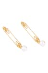 Buy_Zohra_Gold Plated Bead Floral Earrings _Online_at_Aza_Fashions