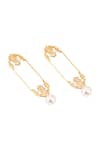 Buy_Zohra_Gold Plated Bead Floral Earrings _Online_at_Aza_Fashions