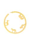 Zohra_Gold Plated Carved Hoops _Online_at_Aza_Fashions