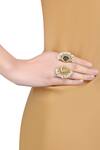 ZARIIN_Gold Plated Stone Filigree Ring_Online_at_Aza_Fashions