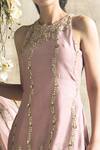 Rachit Khanna_Pink Silk, Organza Round Embroidered Kurta And Palazzo Set _Online_at_Aza_Fashions
