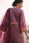 Buy_Rajiramniq_Purple Tissue Silk Embroidery Round Kurta Set _Online_at_Aza_Fashions