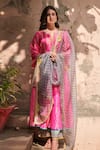 Buy_Rajiramniq_Pink , Organza, Tissue Round Kurta Set _at_Aza_Fashions