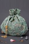 Shop_Eena_Green Embellished Potli Bag _at_Aza_Fashions