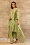 Buy Sana Barreja Green Chanderi Silk Round Kurta Set at Aza Fashions Buy_Sana Barreja_Green Chanderi Silk Round Kurta Set _at_Aza_Fashions