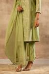Sana Barreja Green Chanderi Silk Round Kurta Set at Aza Fashions Sana Barreja_Green Chanderi Silk Round Kurta Set _at_Aza_Fashions