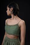 Shop_ADITYA SIKAND_Green 70% Organic Cotton Embroidery Bralette Round And Palazzo Set _Online_at_Aza_Fashions