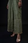 ADITYA SIKAND_Green 70% Organic Cotton Embroidery Bralette Round And Palazzo Set _at_Aza_Fashions