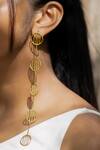 Shop_One Nought One One_Gold Plated Geometric Long Earrings_at_Aza_Fashions