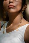 One Nought One One_Gold Plated Geometric Long Earrings_Online_at_Aza_Fashions