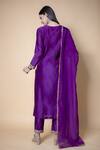 Shop_Ikshita Choudhary_Purple Tissue Organza Embroidered Sequins Work Dupatta_at_Aza_Fashions