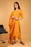 Buy Ikshita Choudhary Yellow Chanderi Silk Floral, Sequins Round Embroidered Kurta And Pant Set at Aza Fashions Buy_Ikshita Choudhary_Yellow Chanderi Silk Floral, Sequins Round Embroidered Kurta And Pant Set_at_Aza_Fashions