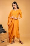 Buy Ikshita Choudhary Yellow Chanderi Silk Floral, Sequins Round Embroidered Kurta And Pant Set Online at Aza Fashions Buy_Ikshita Choudhary_Yellow Chanderi Silk Floral, Sequins Round Embroidered Kurta And Pant Set_Online_at_Aza_Fashions