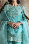 Rachit Khanna_Green Silk, Organza Round Embroidered Kurta And Sharara Set _Online_at_Aza_Fashions