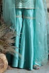 Buy_Rachit Khanna_Green Silk, Organza Round Embroidered Kurta And Sharara Set _Online_at_Aza_Fashions