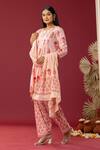 Shop Abbaran Pink , Satin Lace, Gota Patti Pintuck Block Print Kurta Salwar Set Online at Aza Fashions Shop_Abbaran_Pink , Satin Lace, Gota Patti Pintuck Block Print Kurta Salwar Set _Online_at_Aza_Fashions