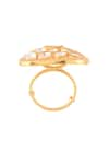 Buy_Zeeya Luxury Jewellery_Gold Plated Semi Precious Stones Embellished Ring_Online_at_Aza_Fashions