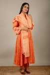 Shop_Priya Chaudhary_Peach Cotton Dupatta_at_Aza_Fashions