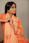 Priya Chaudhary_Peach Cotton Dupatta_Online_at_Aza_Fashions