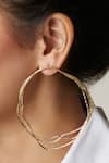 Buy_Zohra_Gold Plated Handcrafted Bent Hoops _Online_at_Aza_Fashions