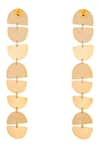 Zohra_Gold Plated Tiered Geometric Long Earrings _Online_at_Aza_Fashions