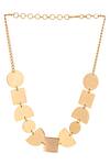 Shop_Zohra_Gold Plated Geometric Cutwork Choker _at_Aza_Fashions