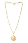 Buy_Zohra_Gold Plated Link Pendant Necklace - Single Pc _at_Aza_Fashions