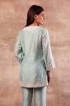 Shop_Sana Barreja_Blue Chanderi Silk Round Kurta Set _at_Aza_Fashions