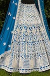 Shop_Riantas_Blue Raw Silk Scoop Neck Embroidered Bridal Lehenga Set  _Online_at_Aza_Fashions