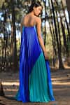 Shop_Zwaan_Blue Armani Satin Square Neck Colorblock Gown For Women_at_Aza_Fashions