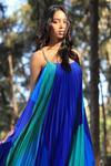 Shop_Zwaan_Blue Armani Satin Square Neck Colorblock Gown For Women_Online_at_Aza_Fashions