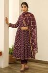 Gulabo Jaipur_Purple Chiffon, Georgette Gota , Thread Zuri Embroidered Anarkali Set _Online_at_Aza_Fashions