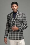 Checkered Double Breasted Blazer