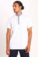 Linen Cotton Checkered Polo Shirt