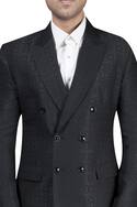 Textured double breasted tuxedeo set