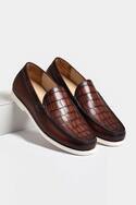 Hand Painted Crocodile Loafers