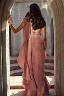 Ruffle Pre-Stitched Saree With Blouse