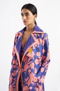 Floral Print Trench Jacket