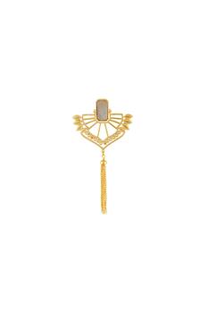 Gold long tassel earrings  