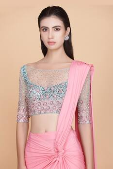 Silk Pre-Draped Saree with Blouse