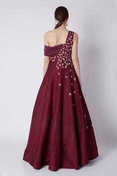 One Shoulder Flared Gown