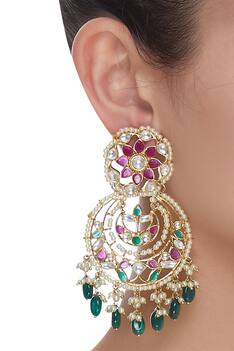 Floral Jaal Chandbali Earrings