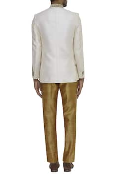 Gold embroidered bandhgala with trouser pant